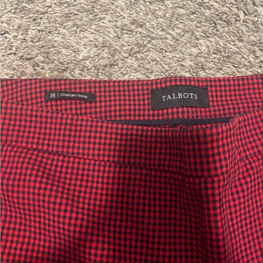 Talbots Red Patterned Dress Pants - Picture 6 of 13